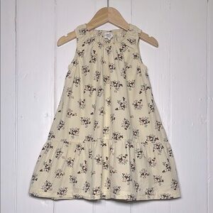 MUSLI VGUC 100% Certified Organic Cotton Sad Beige Floral Drop Waist Dress